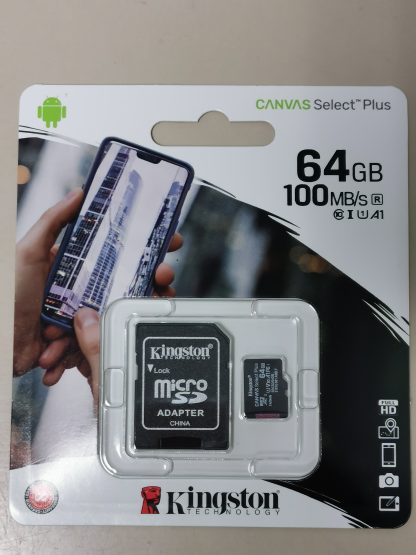 Kingston MicroSDXC-muistikortti, 64GB, UHS1, A1